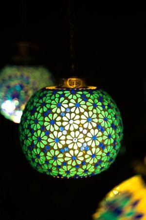 Verdant Elegance: Round Green Hanging Lamp