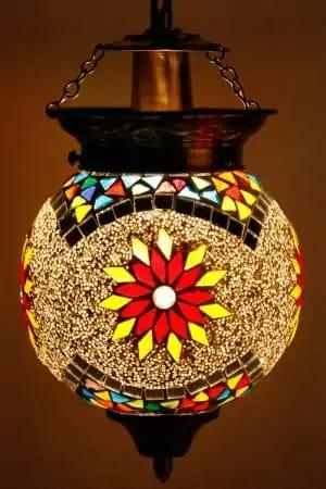 Turkish Delight: Ornate Hanging Lamp in Authentic Style