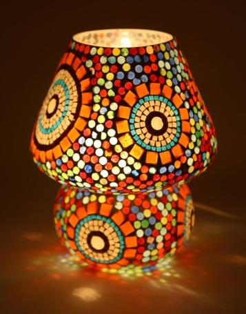 multicolor mosaic table lamp