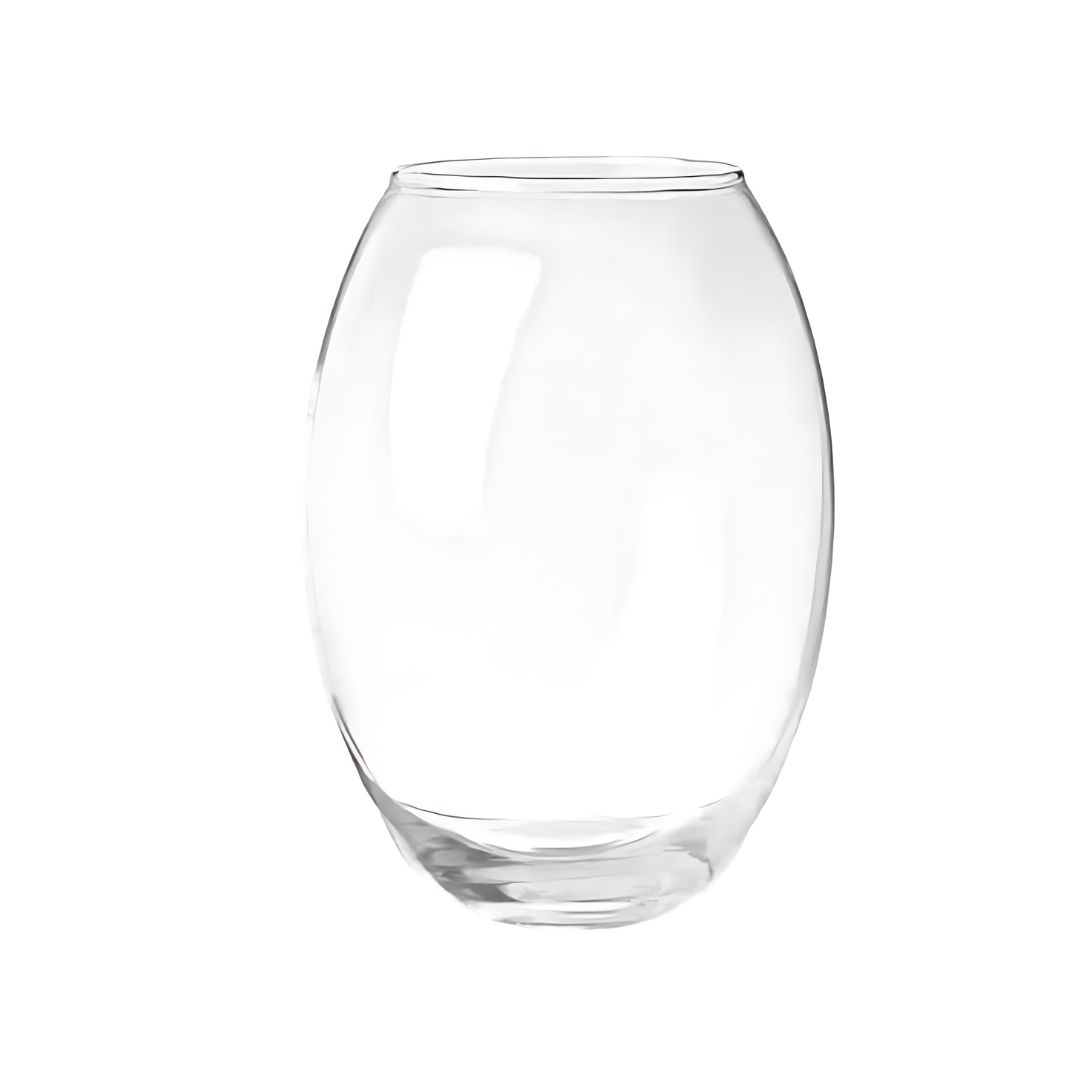 CS Glass Oval Shaped Glass Vase