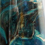 ocean blue table lamp by CS Glassworks