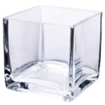 square glass vase 4 inch