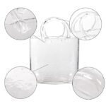 Flower glass bag vase in clear handbag shape